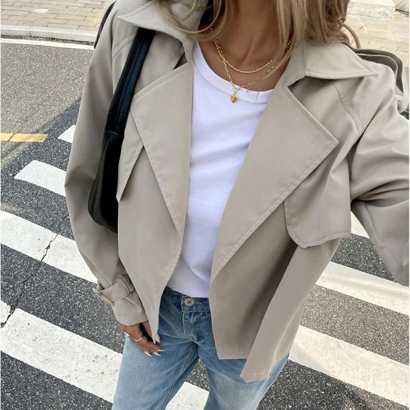 Chic Nation Jackets & Blazers - Chic Nation Tan Trench Coat